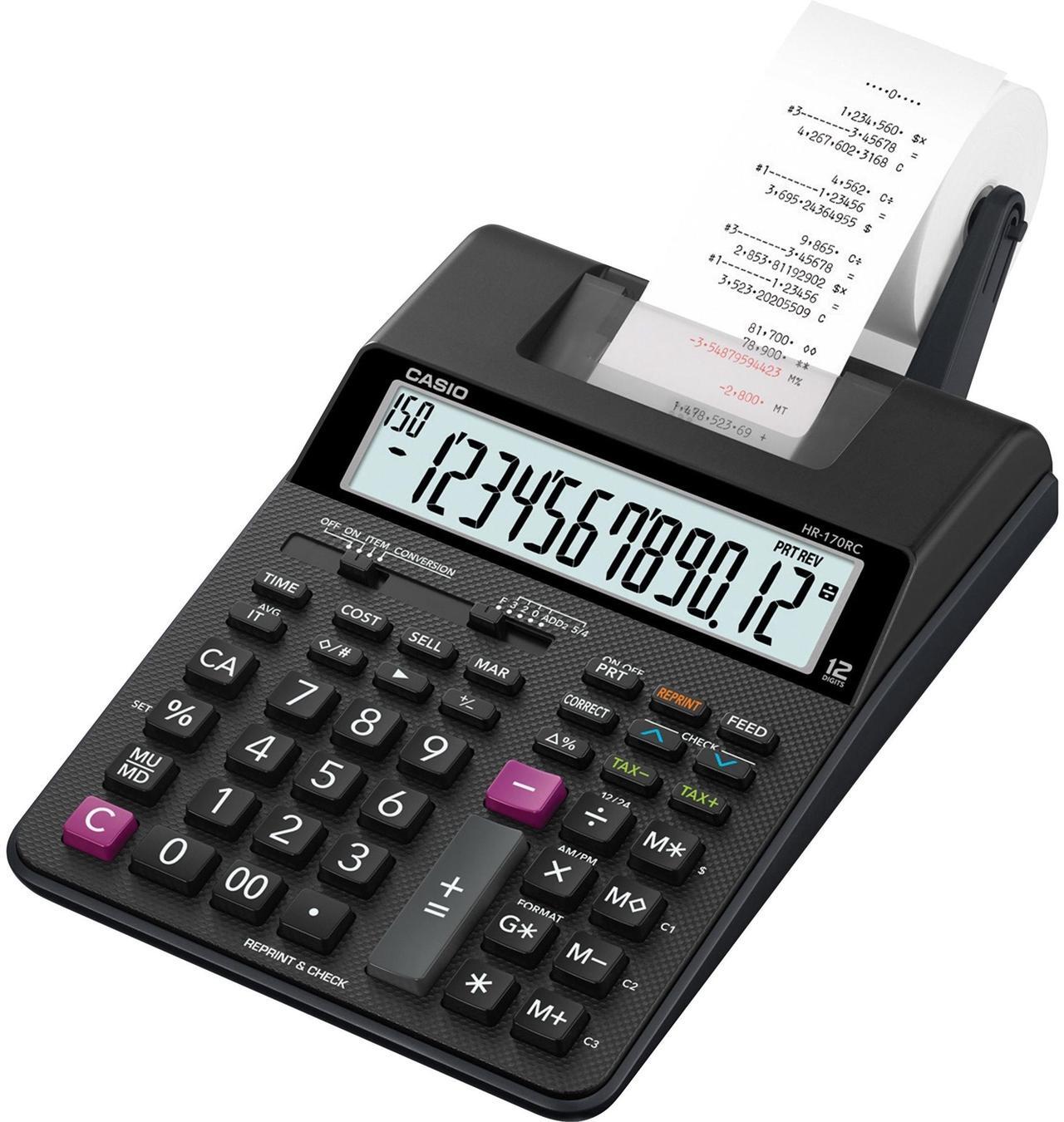 Alt view image 8 of 13 - Casio Printing Calculator 6-1/2"Wx11-5/8"Lx2-9/16"H Black HR170RC