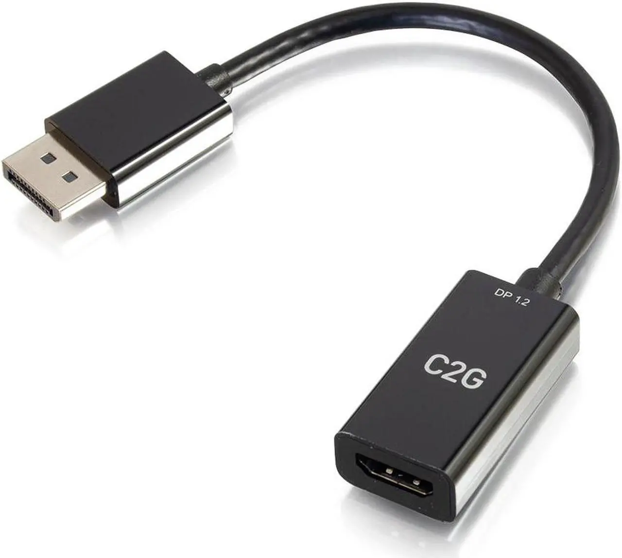 Alt view image 4 of 9 - C2G 8in DisplayPort to HDMI Adapter - 4K - Passive - Black