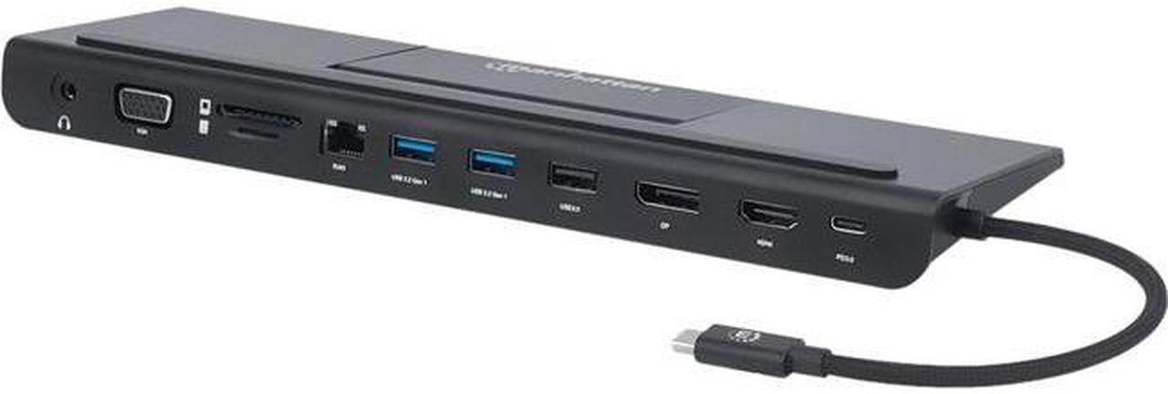 Manhattan Usb-C 11-In-1 Triple-Monitor Docking Station With Mst