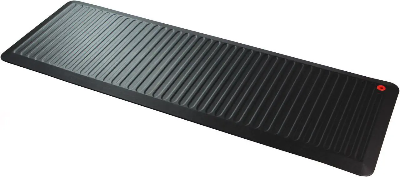 Alt view image 2 of 20 - Floortex FCA2471XVBK AFS-TEX 6000 Active Anti-fatigue Mat, Counter, Stand-up Desk, Workstation, Reception - 24" Length x 12" Width - Polyvinyl Chloride (PVC) - Black