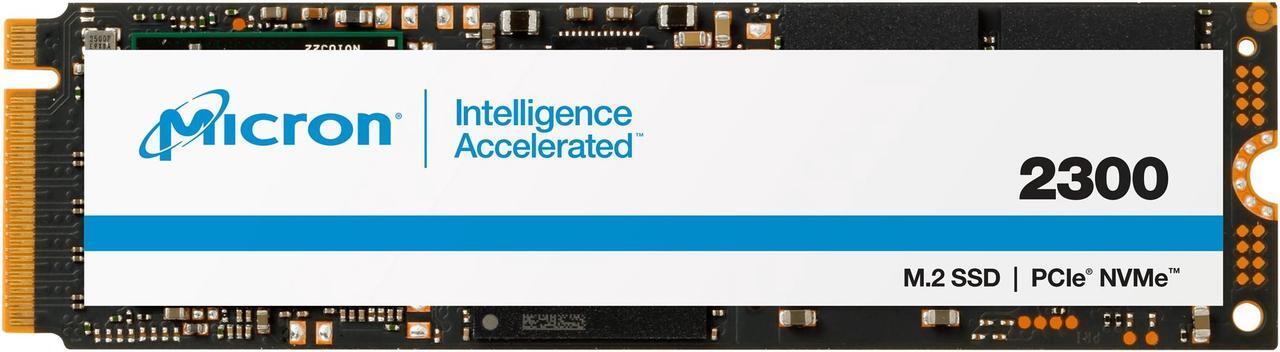 Alt view image 2 of 3 - Micron 2300 512 GB Solid State Drive - M.2 2280 Internal - PCI Express NVMe (PCI Express NVMe 3.0) - Notebook, Desktop PC Device Supported - 300 TB TBW - 3300 MB/s Maximum Read Transfer Rate - 256-bit