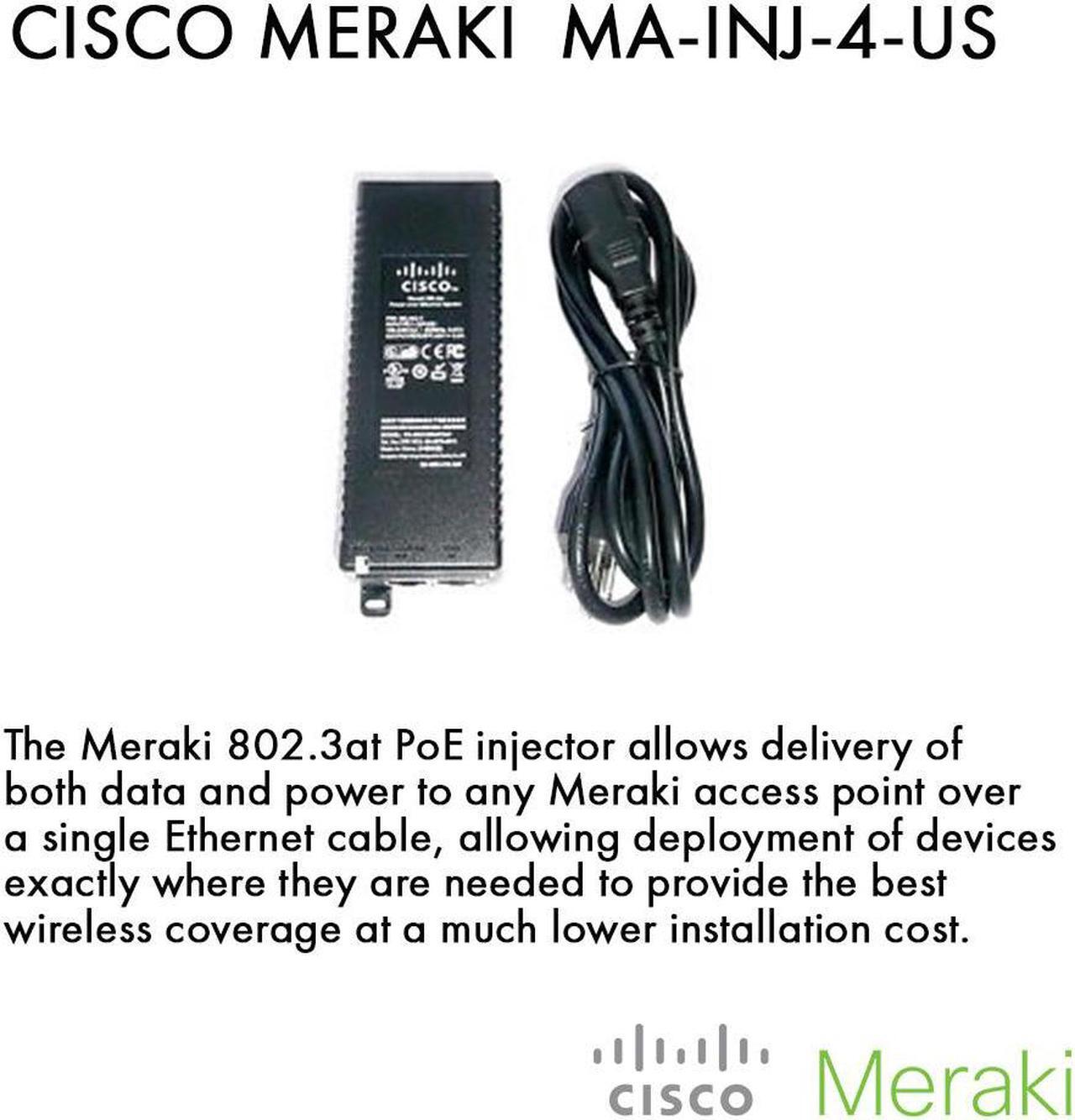 Main image of MA-INJ-4-US Meraki PoE Injector 802.3at