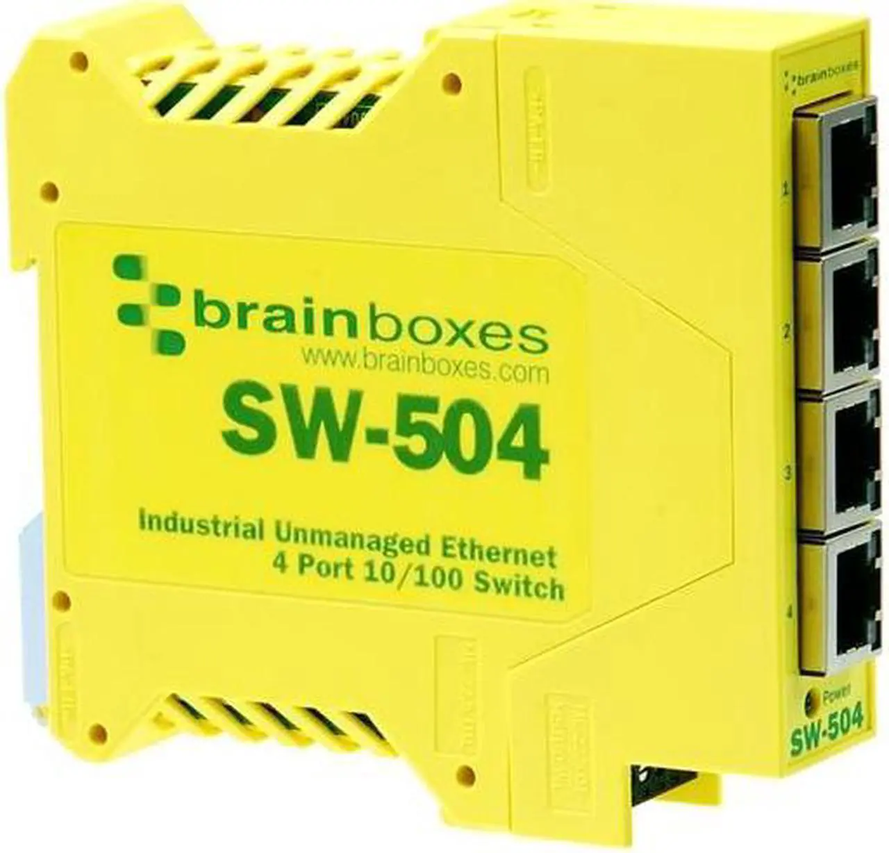 Main image of Brainboxes Industrial Ethernet 4 Port Switch Din Rail Mountable