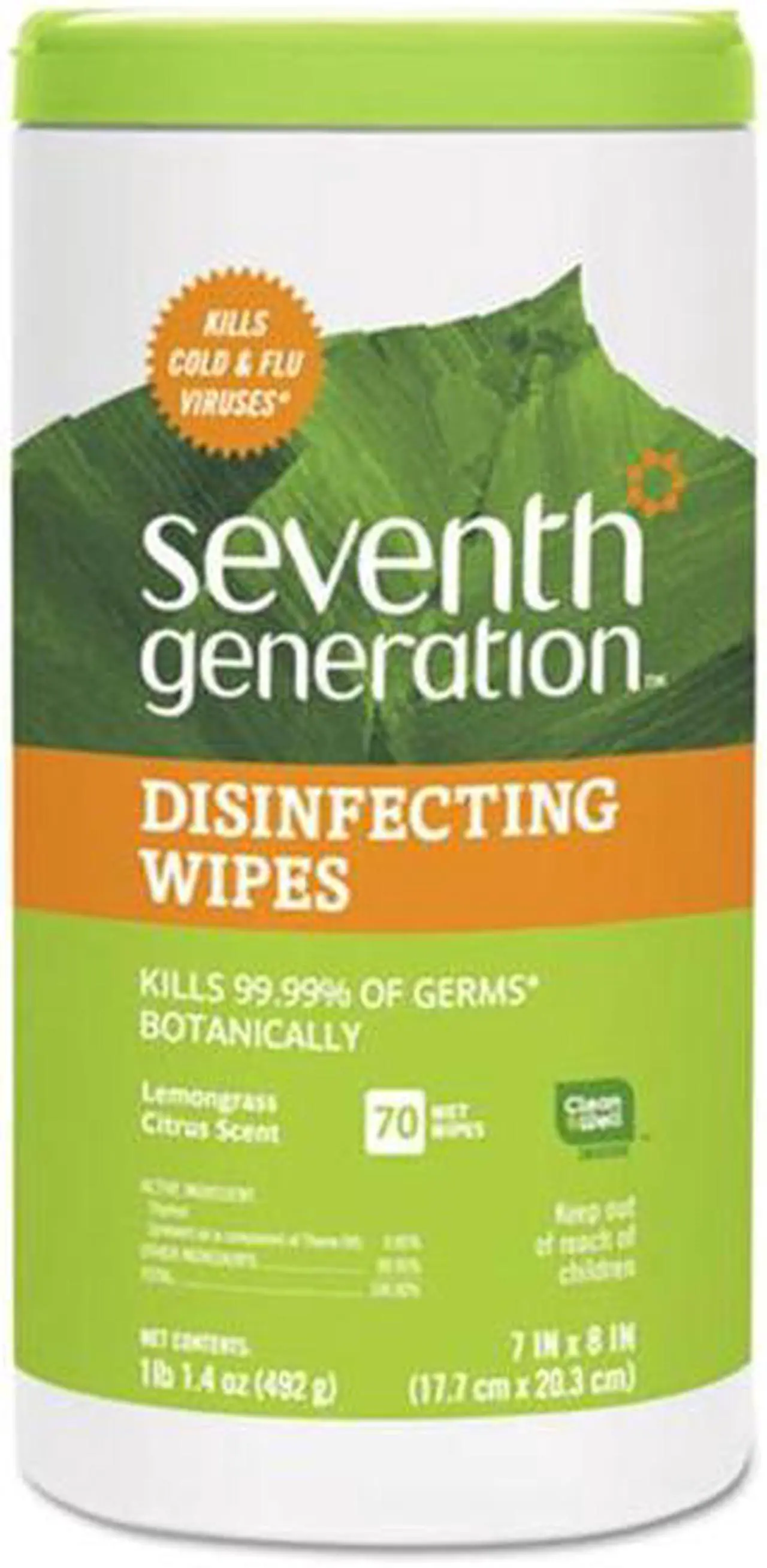 Alt view image 2 of 20 - SEVENTH GENERATION Botanical Disinfecting Wipes 8 x 7 70 Wipes 22813