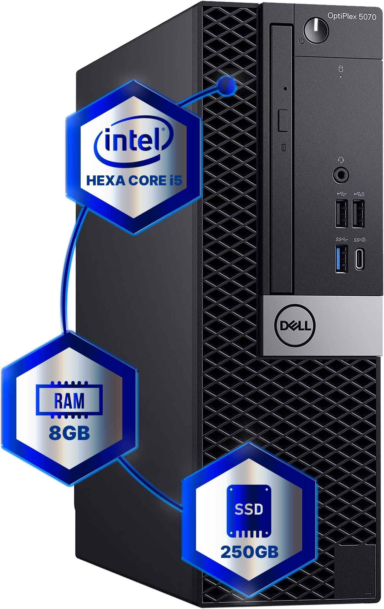 Dell Optiplex 5070 Desktop Computer | Hexa Core Intel i5 (3.2) | 8GB DDR4 RAM | 250GB SSD Solid State | Windows 11 Professional  | Home or Office PC