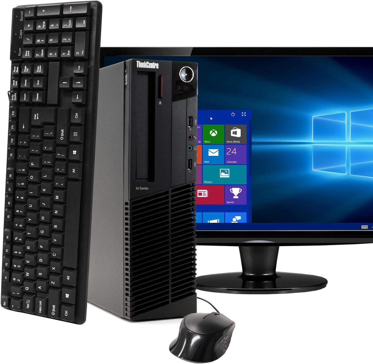 Main image of Lenovo ThinkCentre M91 Desktop Computer PC, 3.20 GHz Intel i5 Quad Core Gen 2, 8GB DDR3 RAM, 250GB SATA Hard Drive, Windows 10 Home 64 bit, 19" Screen