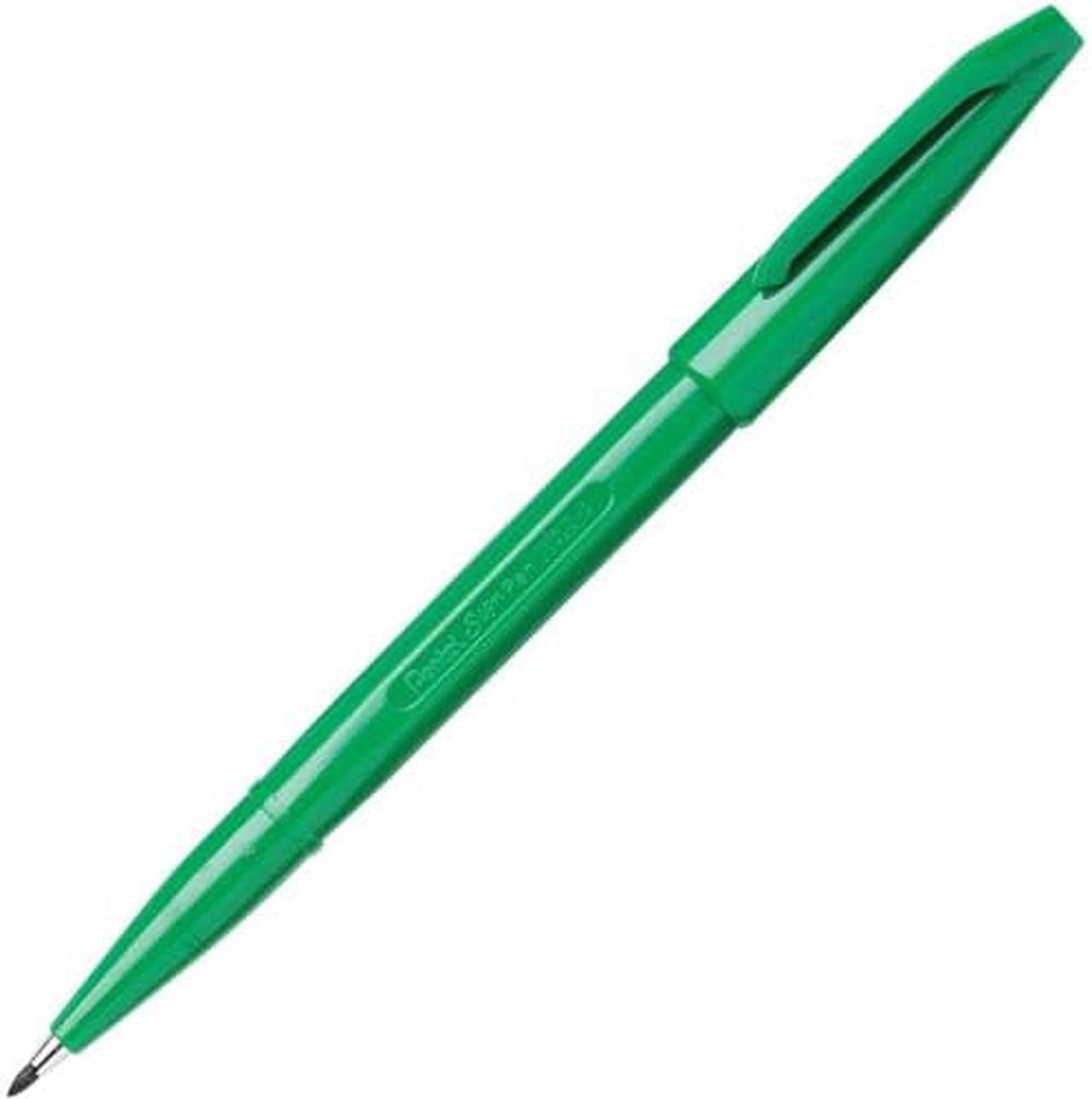 Alt view image 2 of 4 - Pentel Sign Pens Fiber Tip Bold Point 12/PK Green Barrel/Ink S520D