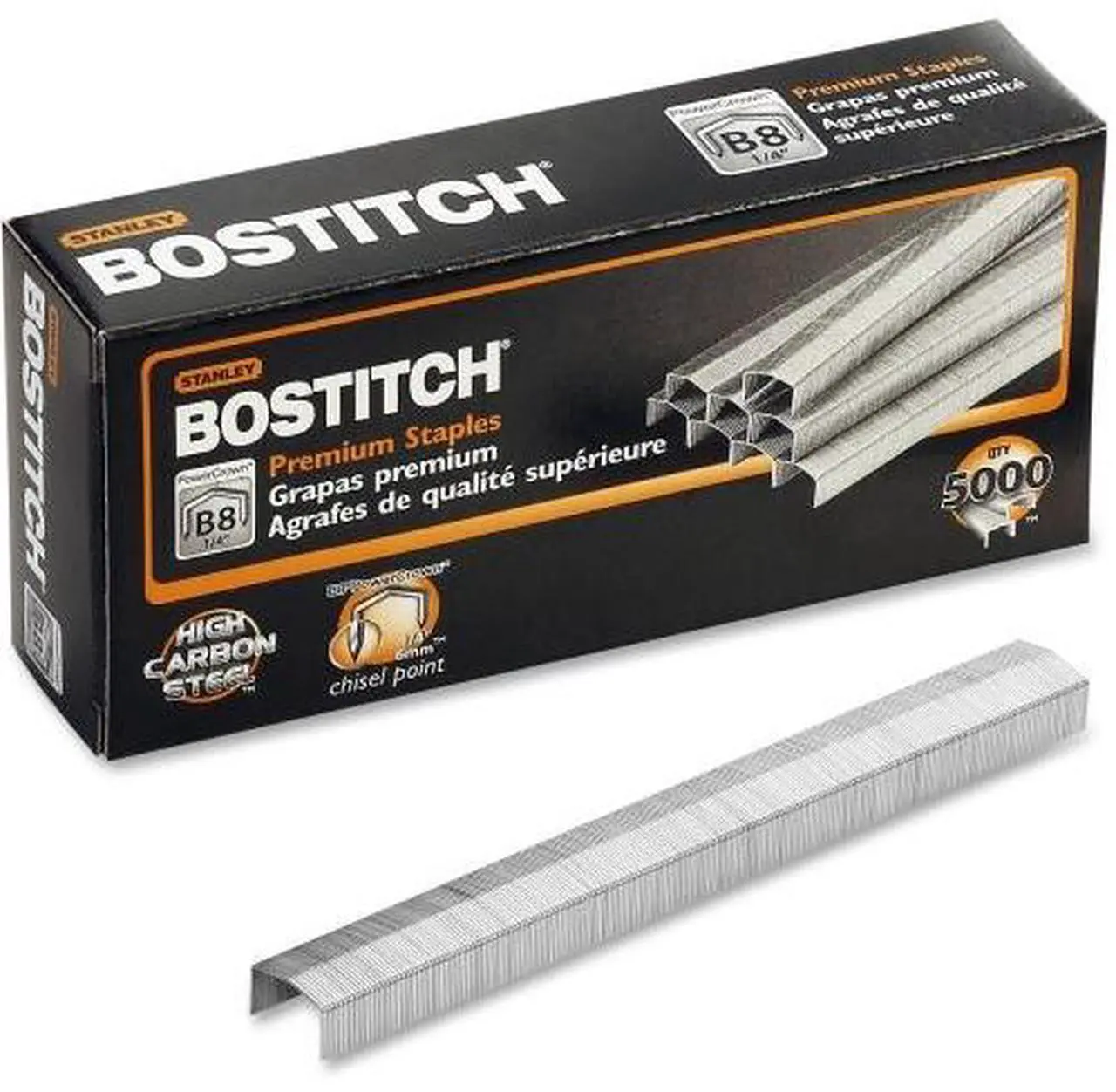 Alt view image 3 of 3 - Amax Inc B8 Staples Chisel Point Use In B8 Line 1/2"W 1/4"L 5 000/BX STCR211514