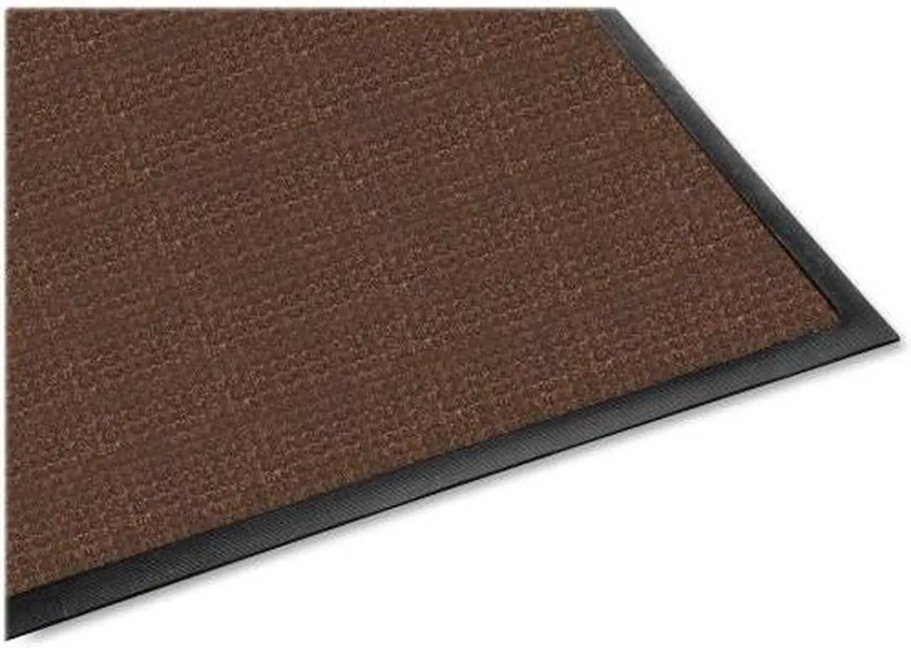 Alt view image 5 of 12 - Genuine Joe Indoor/Outdoor Mat Waterguard Rubber Back 4'x6' Brown 58843