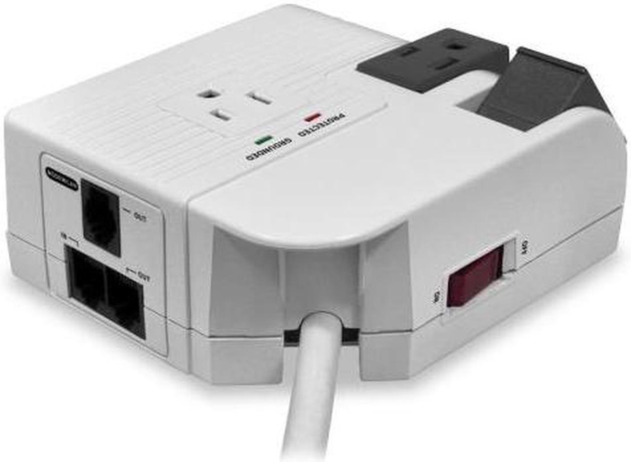 Alt view image 3 of 4 - Corner Surge Unit, USB,1080 Joules,3 Outlets,6' Cord,White CCS28954