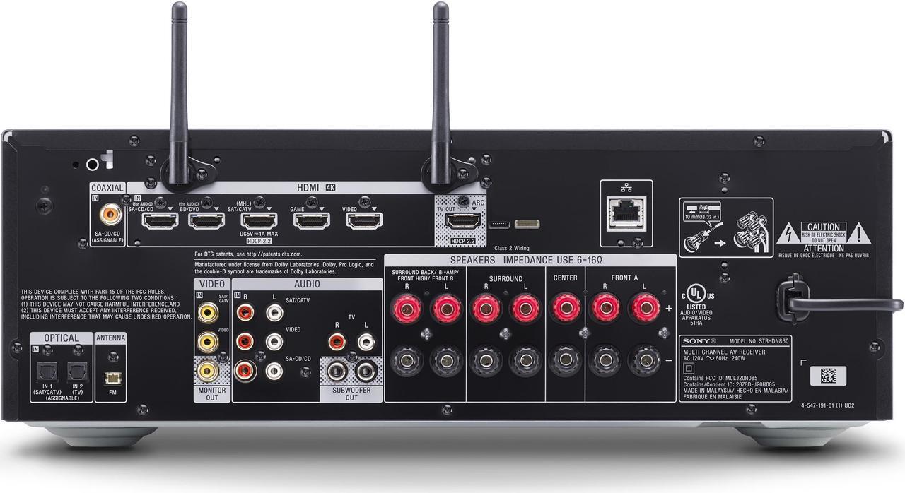 Alt view image 4 of 10 - Sony STR-DN860 7.2-Channel Wi-Fi Network AV Receiver