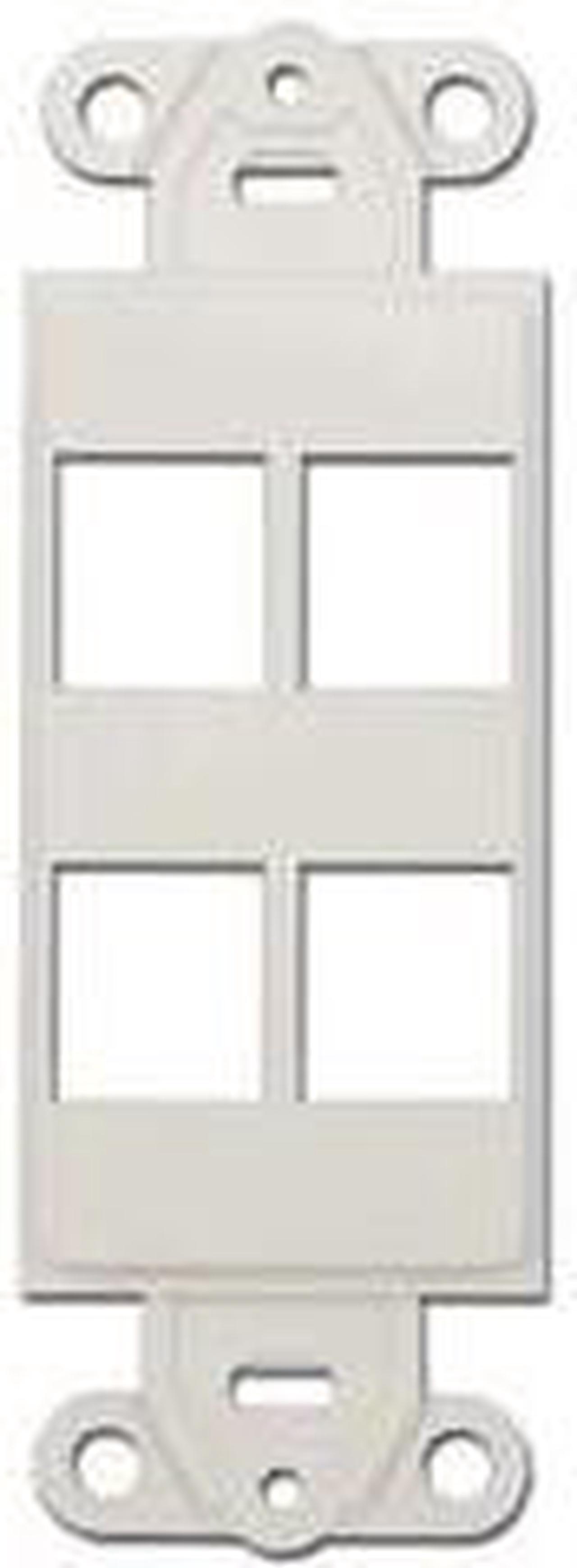 Alt view image 2 of 4 - Cable Wholesale Decora Wall Plate Insert White 4 Keystone Jack