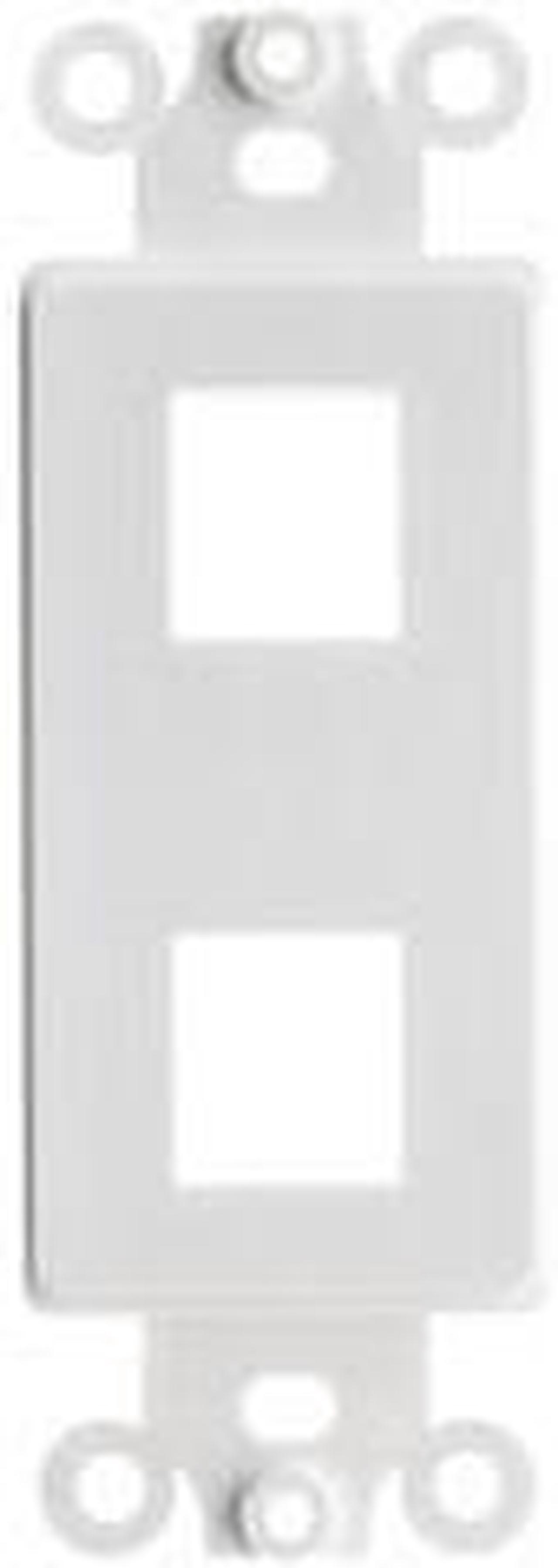 Main image of Cable Wholesale Decora Wall Plate Insert 2 Hole For Keystone Jack - White