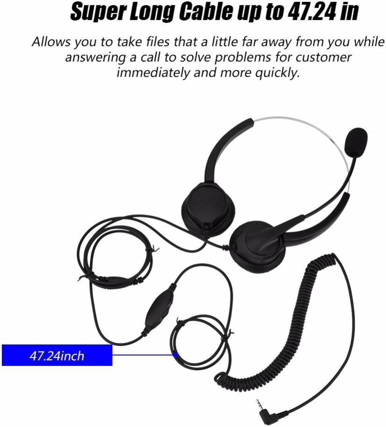 2.5mm Call Center Headset 360 degree Rotation Noise Cancelling Telephone Headset for Panasonic Phone Earphones headphones