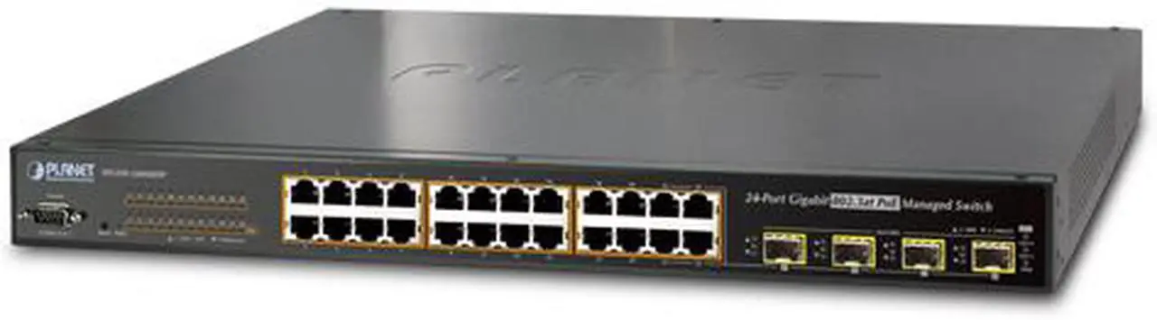 PLANET Technology - WGSW-24040HP4 - Planet 24-Port 10/100/1000Mbps 802 ...