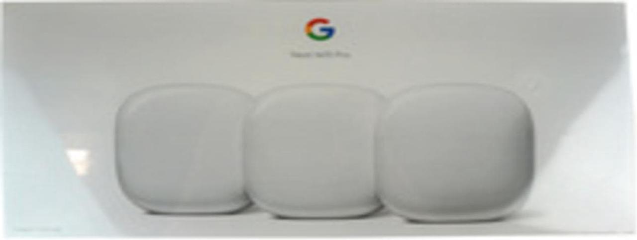 Main image of Google GA03690-US Nest Wifi Pro Mesh Router - Wi-Fi 6E - Tri-Band - WPA3 - Bluetooth - Android and iOS - Dual-Core CPU - 1 GB - 3-Pack - Snow