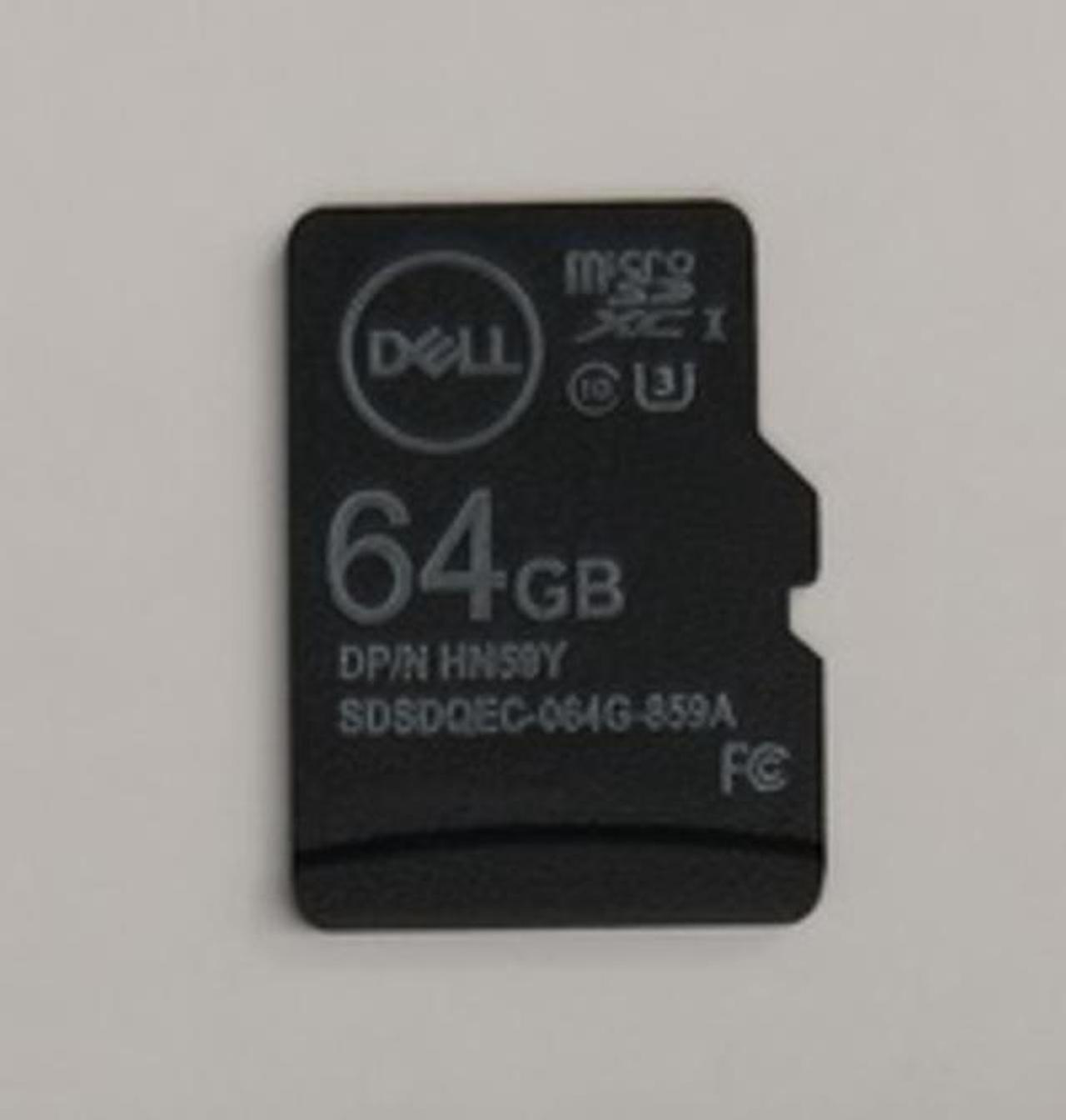 Main image of Dell HN59Y 64 GB Micro SD Card for USB 3.0 Intel C621, C246 I/O Controllers - iDRAC - Vflash - Class 10 - U3 - SDXC - SDSDQEC-064G-859A