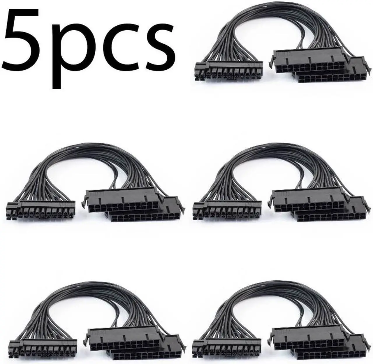 Main image of 5 Pack 24Pin Dual PSU ATX Power supply adapter cable for Ether Mining 30cm QTY 5