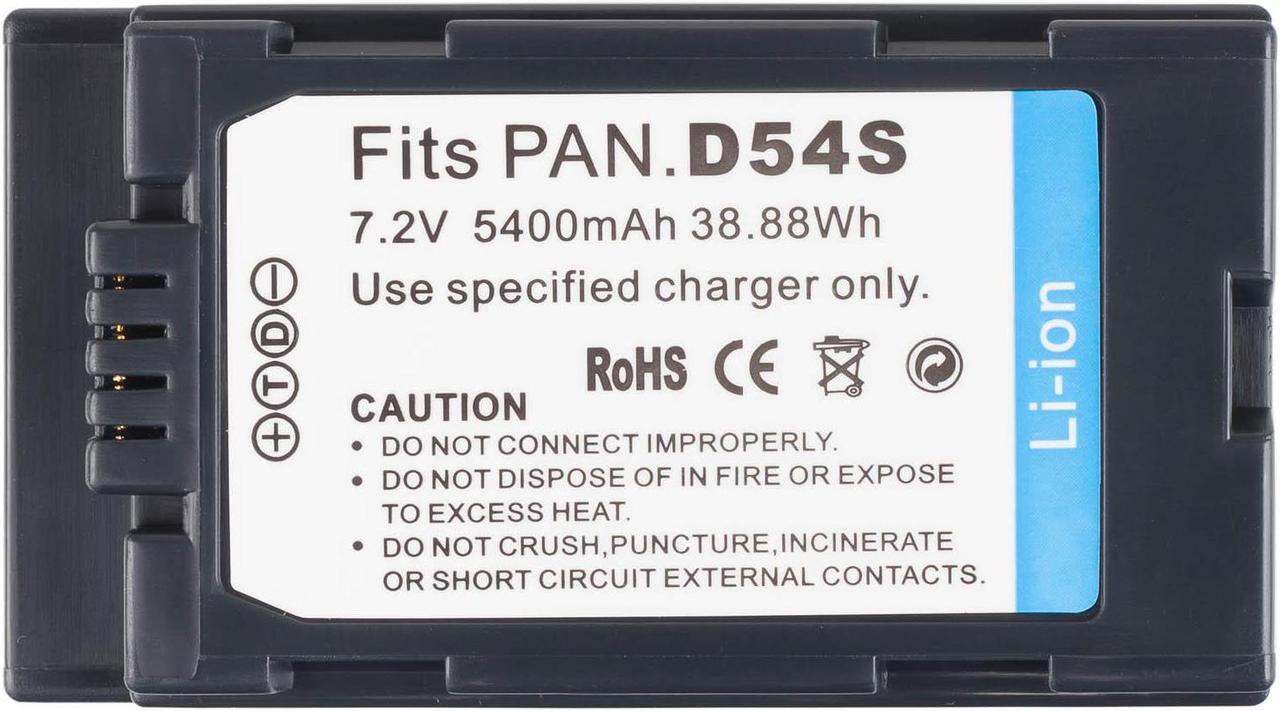 Alt view image 3 of 4 - Battery for Panasonic CGA-D54 AG-DVX100A AG-DVX100B AG-HVX200 AG-DVX HVX-200 CGAD54SE/1B CGA-D54SE/1B