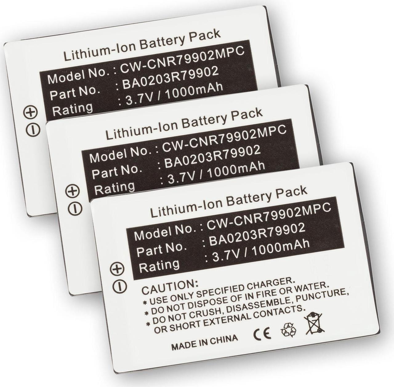 Main image of Battery 3-PACK for the Creative Labs BA20203R79902 Nomad Xtra MuVo2 Jukebox Zen MP3 Player 3x 3PK