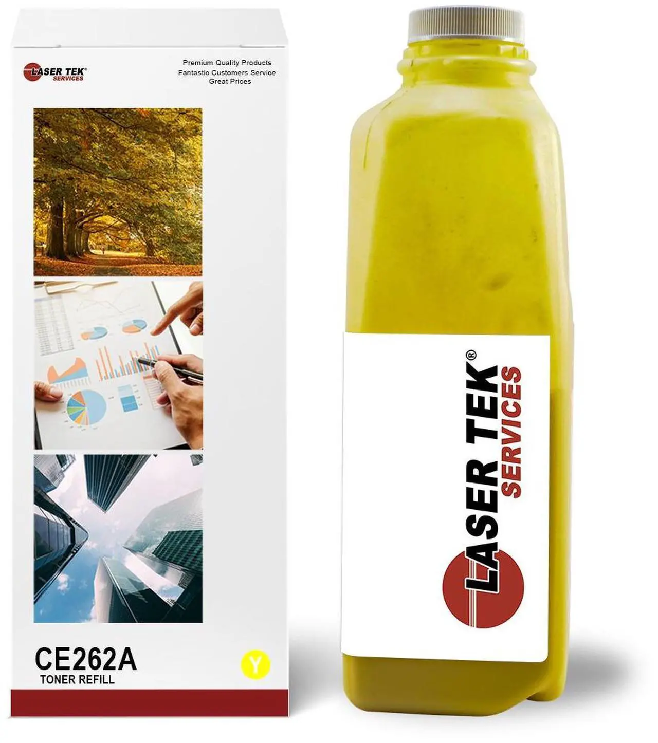 Main image of LTS 648A CE262A Yellow Toner Refill Kit Compatible for HP LJ CM4540 CM4540f