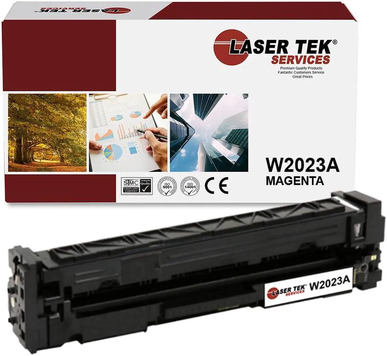 Main image of Laser Tek Services Compatible Toner Cartridge Replacement for HP 414A W2023A Works with HP Color LaserJet Pro M454, MFP M479 Printers (Magenta, 1 Pack) - 2,100 pages