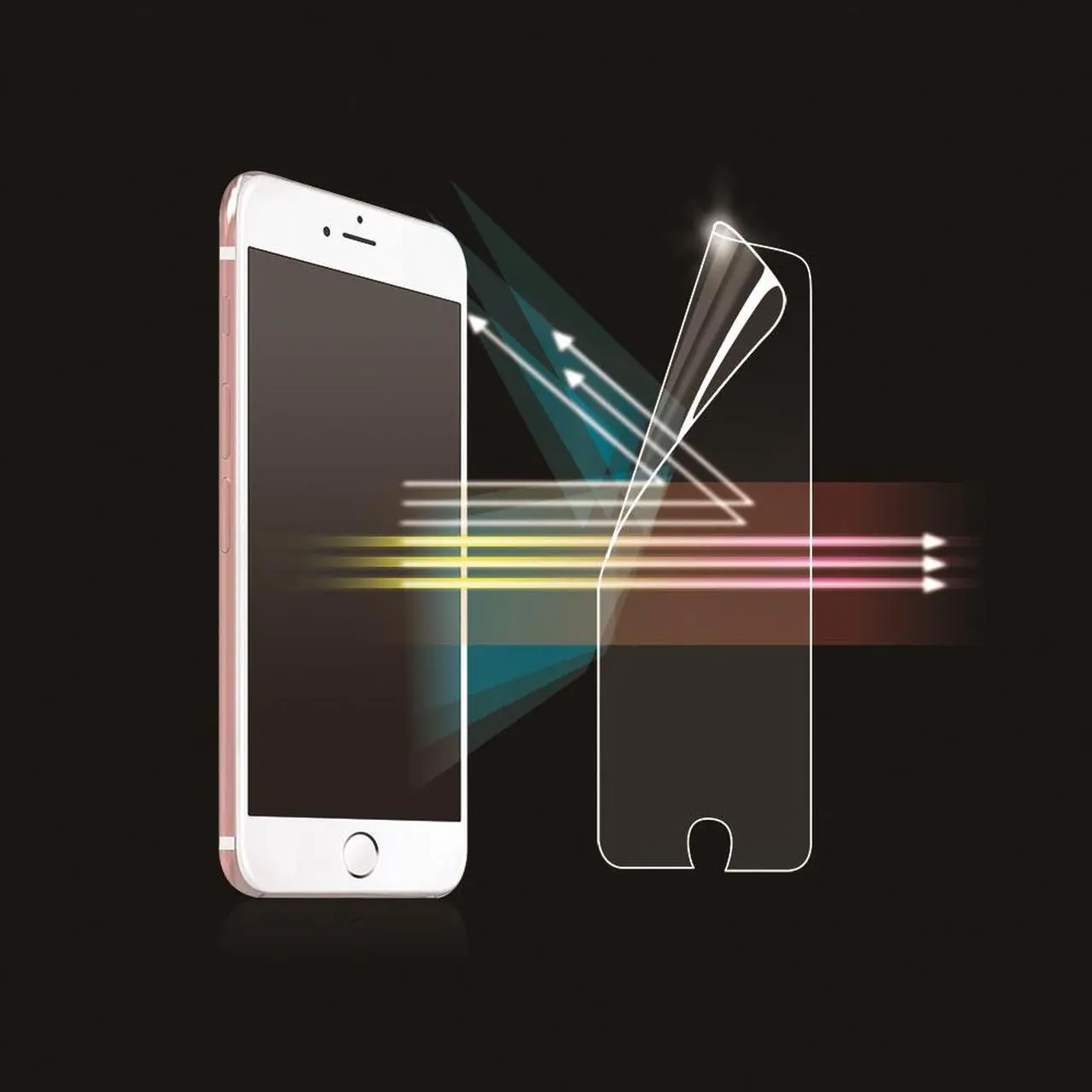 Alt view image 4 of 10 - PQI Protective Film for iPhone 6 / 6s - Glossy Blue Light Cut Model 6ZF010121R001A