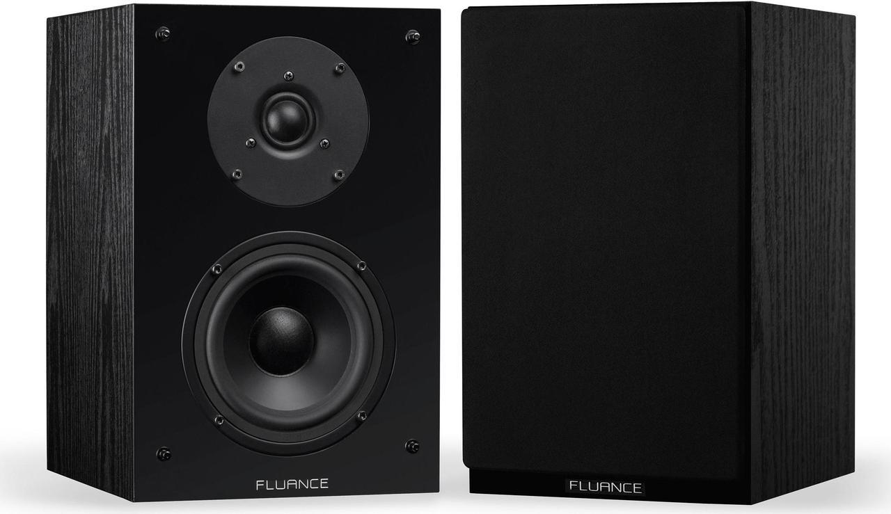 Fluance Elite High Definition 2-Way Bookshelf Surround Sound Speakers for 2-Channel Stereo Listening or Home Theater System - Black Ash/Pair (SX6-BK)