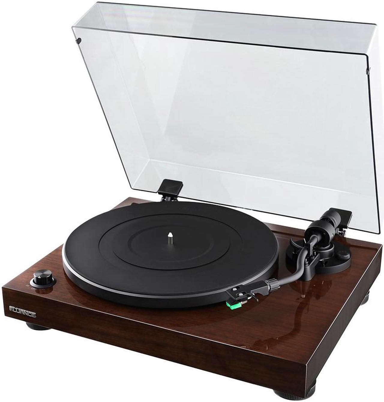 Fluance RT81 Elite High Fidelity Vinyl Turntable Record Player with Audio Technica AT95E Cartridge, Belt Drive, Built-in Preamp, Adjustable Counterweight, High Mass MDF Wood Plinth - Walnut