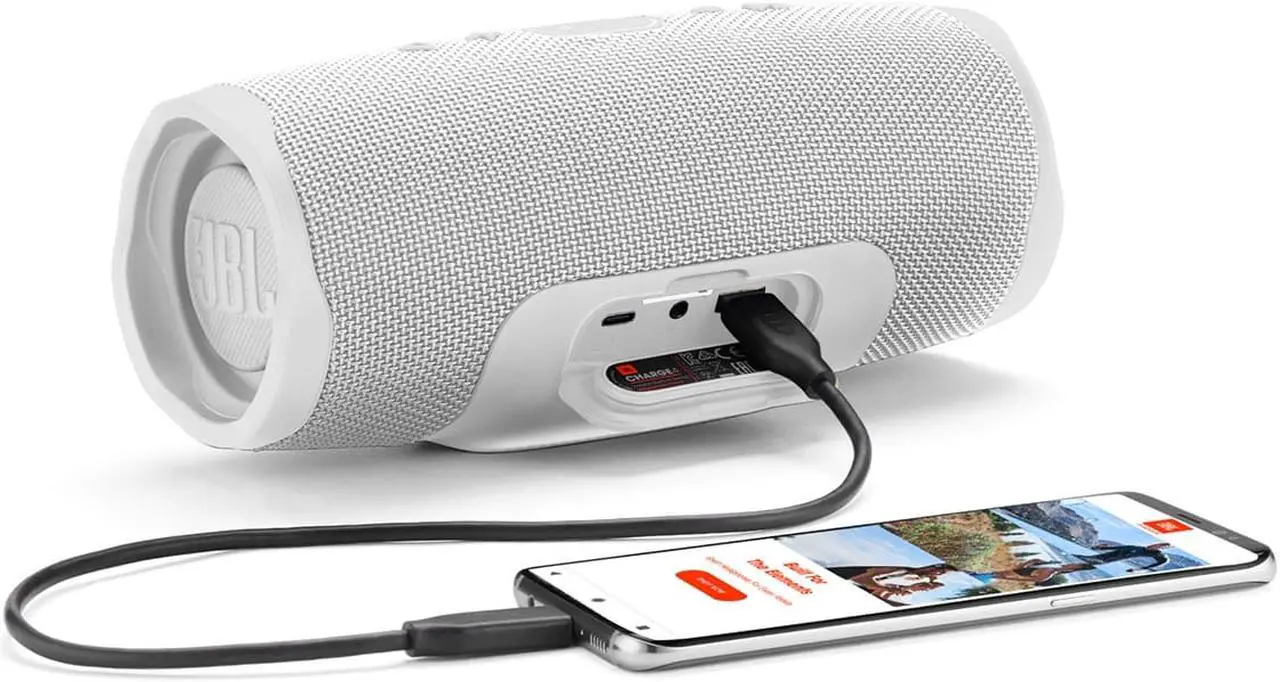 Alt view image 7 of 15 - JBL Charge 4 Portable Bluetooth Speaker (White)