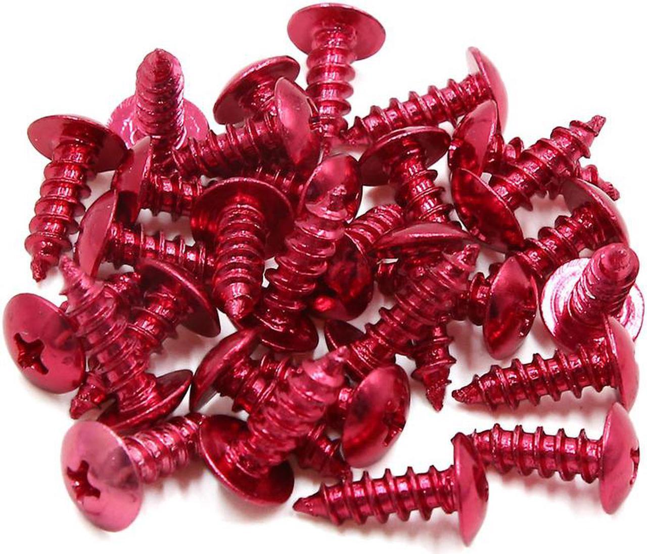 30pcs Universal Red Motorcycle Round Cross Head Self Tapping Bolts Screws