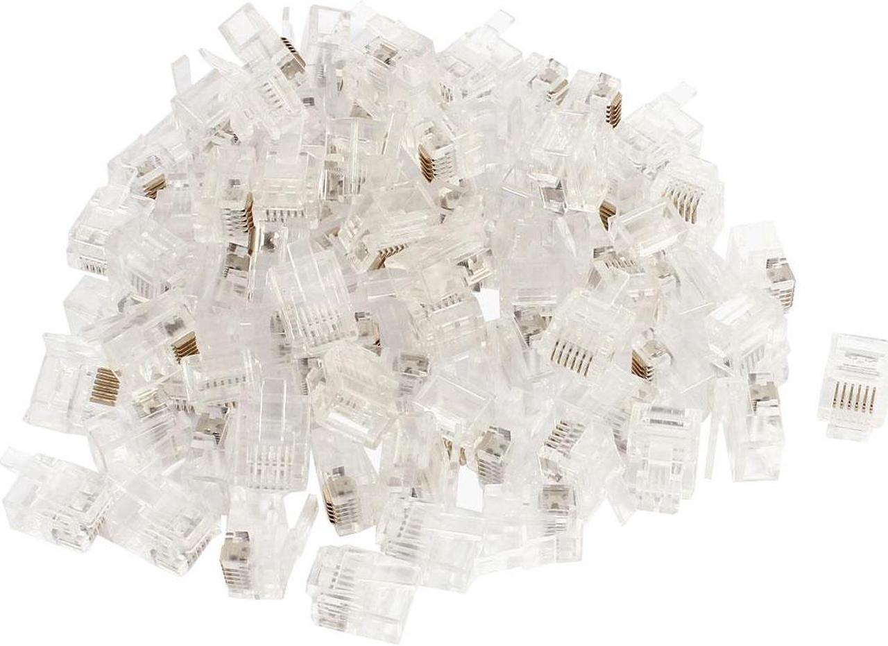 80pcs RJ12 6P6C Modular Plug Network Crimp Ethernet Cord Wire Adapter Connector