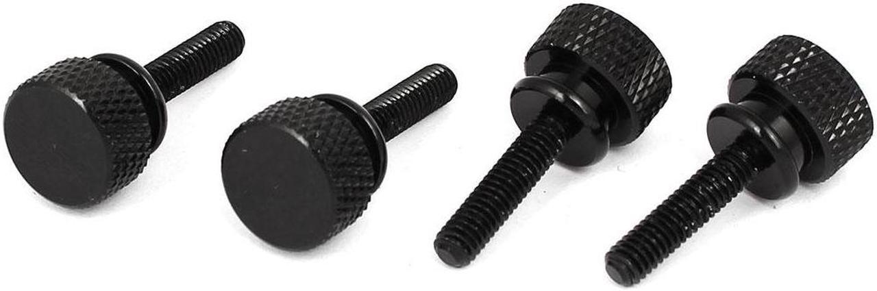 Computer PC Case Shoulder Type Knurled Thumb Screw Black M4x16mm 4pcs