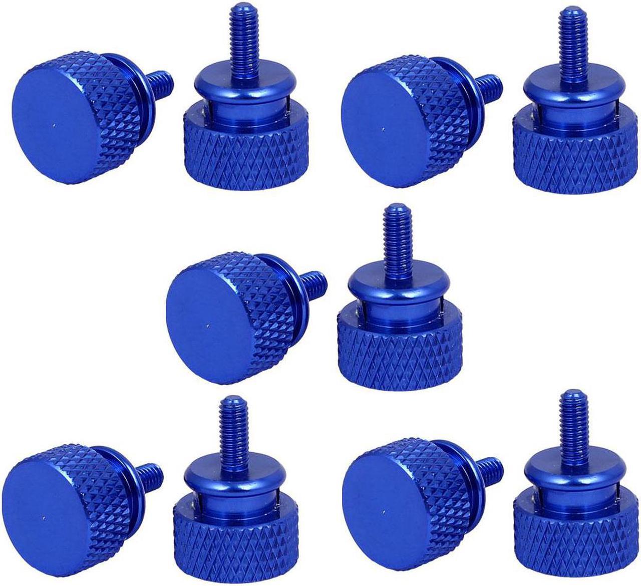 Computer PC Case Aluminum Alloy Knurled Thumb Screws Royal Blue M3x7mm 10pcs