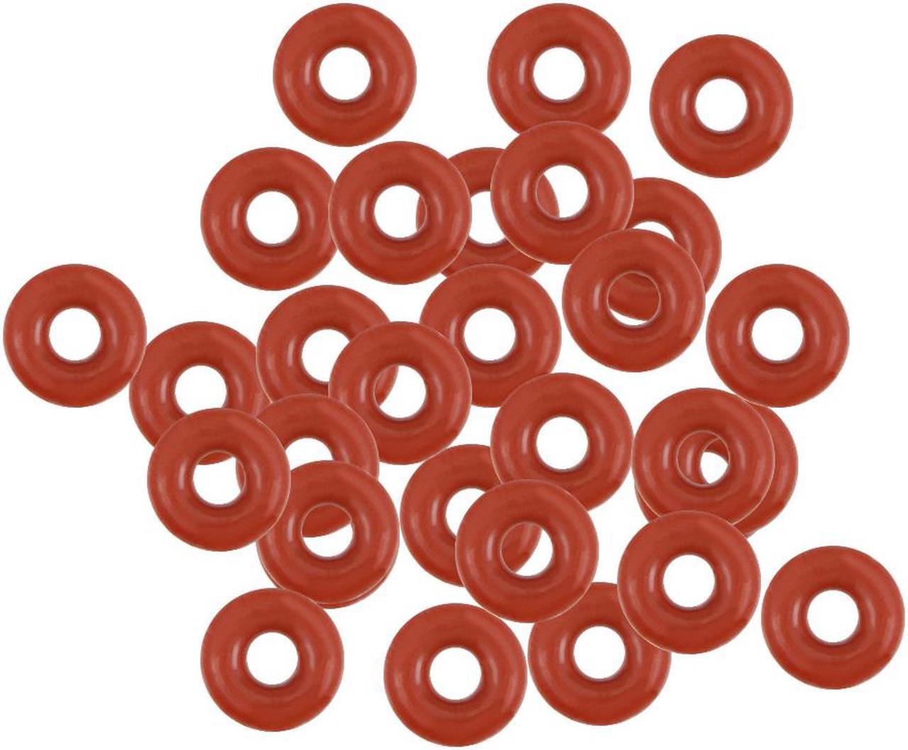 Silicone O-Ring, 4.5mm OD, 1.5mm ID, 1.5mm Width, VMQ Seal Rings Gasket, Red, Pack of 30