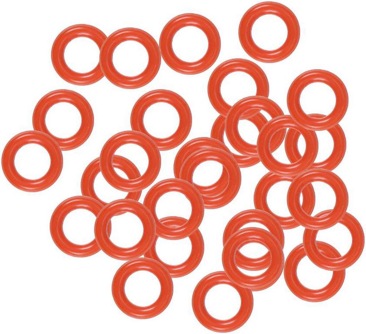 Silicone O-Ring, 4.5mm OD, 2.5mm ID, 1mm Width, VMQ Seal Rings Gasket, Red, Pack of 30