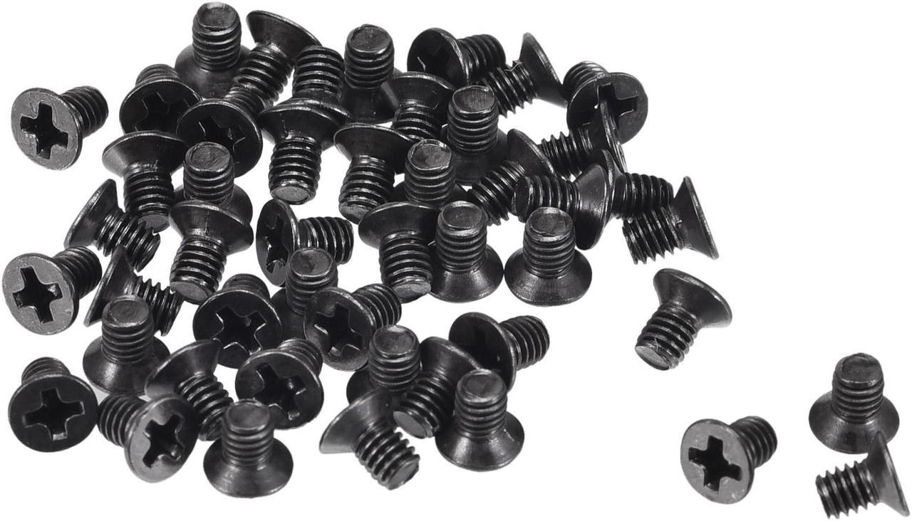 M2.5 x 4mm Phillips Screw Fastener Black for Laptop PC TV Fan Audio Switch 350pcs