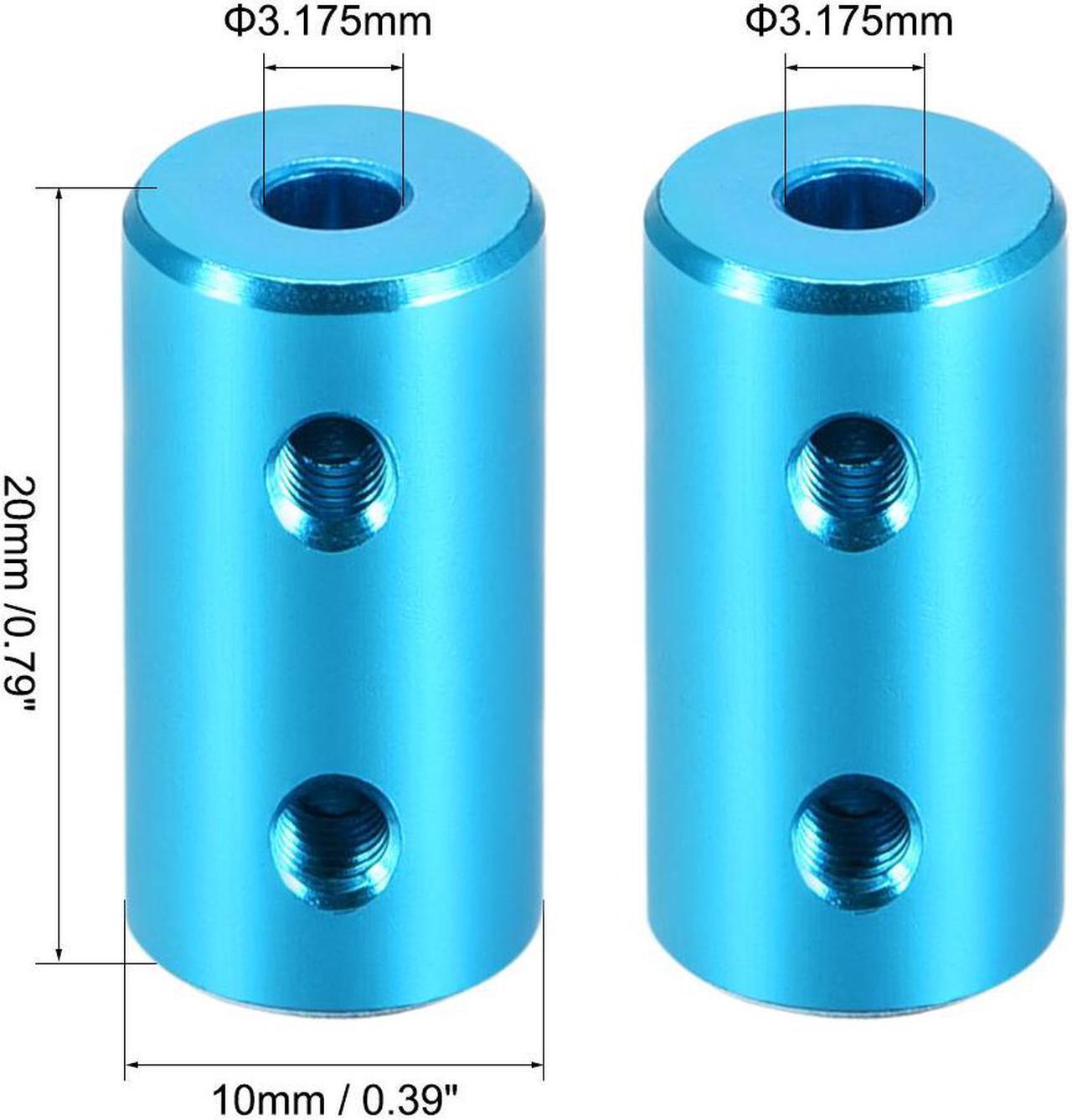 Alt view image 3 of 3 - 1/8 Inch to 1/8 Inch Bore Rigid Coupling Set Screw L20XD10 Aluminum Alloy,Shaft Coupler Connector,Motor Accessories,Light Blue,4pcs