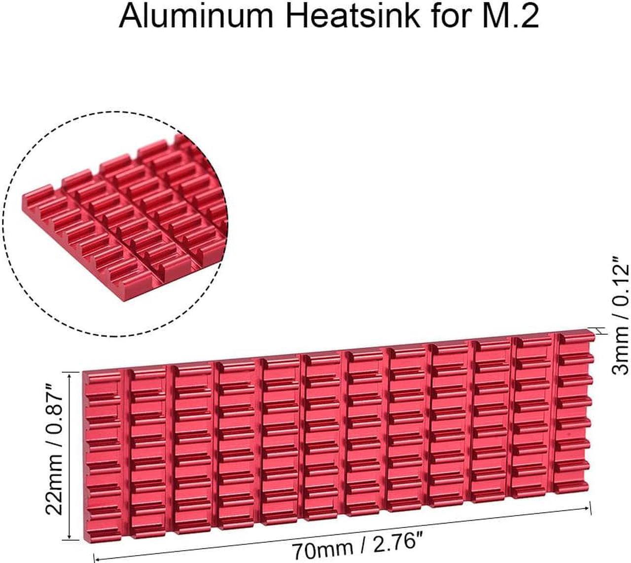 Alt view image 2 of 3 - M.2 Aluminum Heatsink 70x22x3mm Red for 2280 SSD