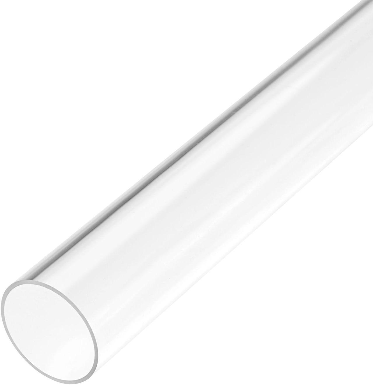 Clear Rigid Acrylic Pipe 18mm ID x 20mm OD x 0.5m, 1mm Wall Round Tube