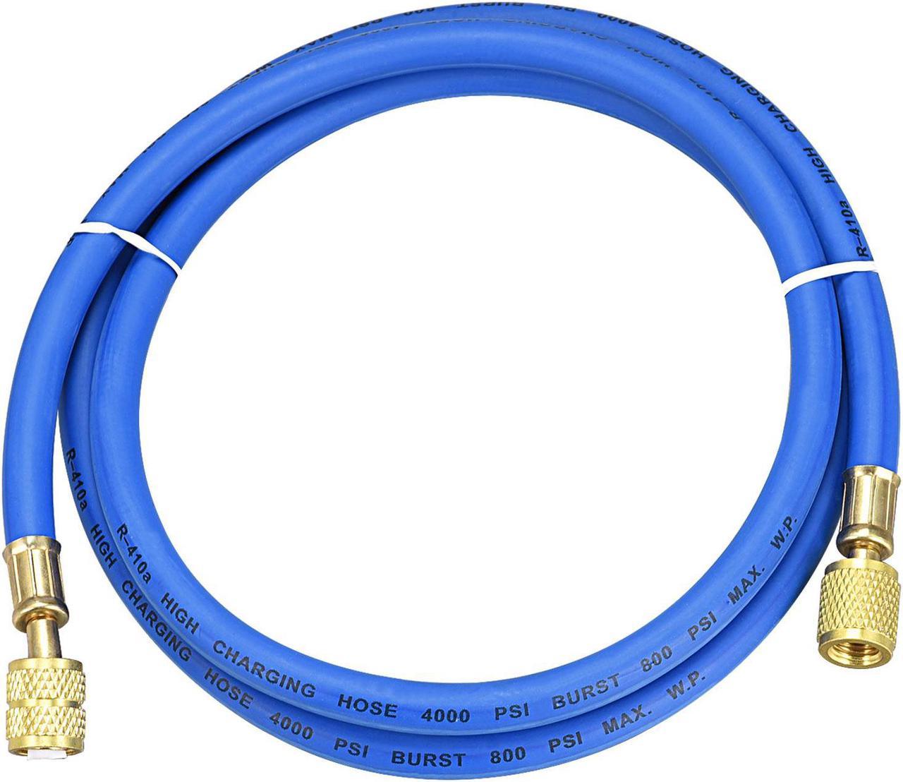 Refrigerant Charging Hose, 1/4inch to 5/16inch Thread 4.92Ft Length 800PSI Tube, for Home Air Conditioner Refrigeration Maintenance, Blue