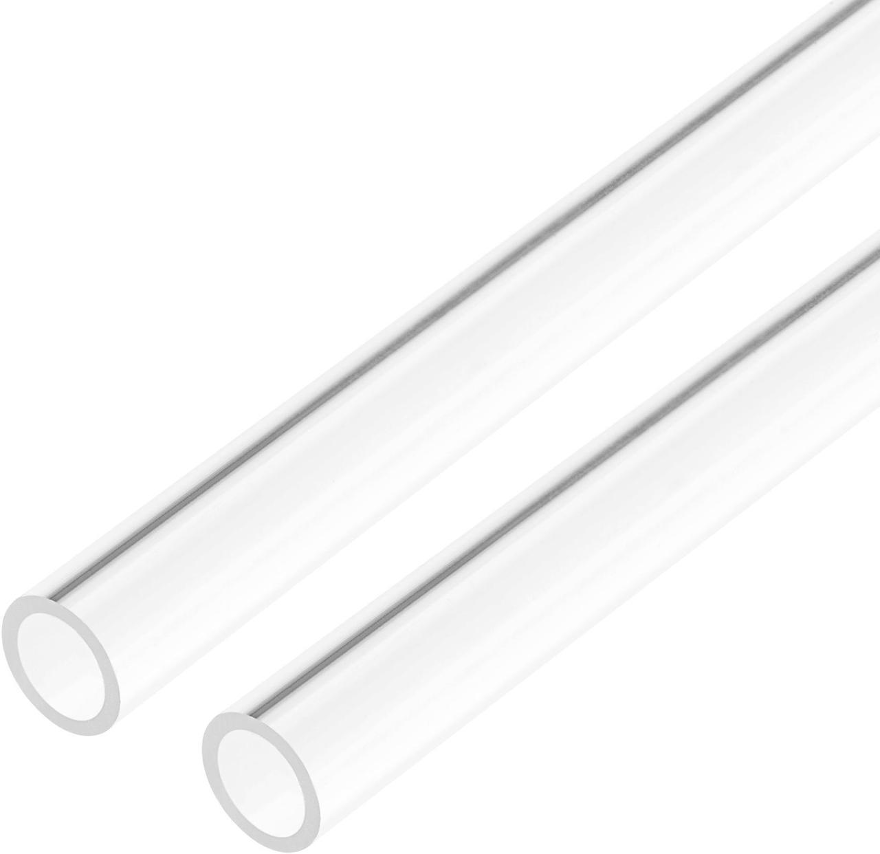 2pcs Clear Rigid Acrylic Pipe 9mm ID x 12mm OD x 0.5m, 1.5mm Wall Round Tube