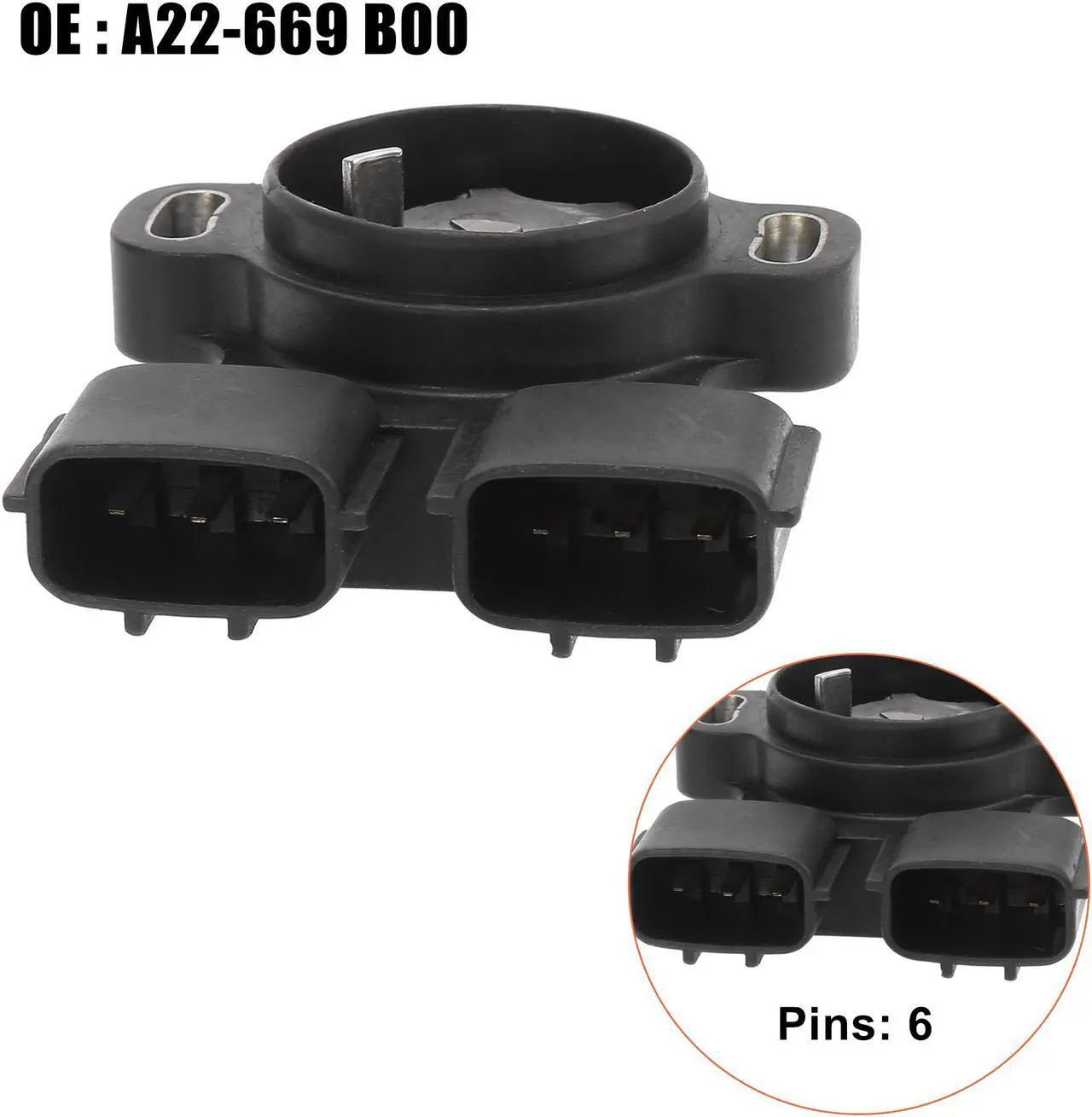 Alt view image 2 of 7 - A22-669 B00 Vehicle Throttle Position Sensor Replacement Black for Nissan Altima 1998-2001