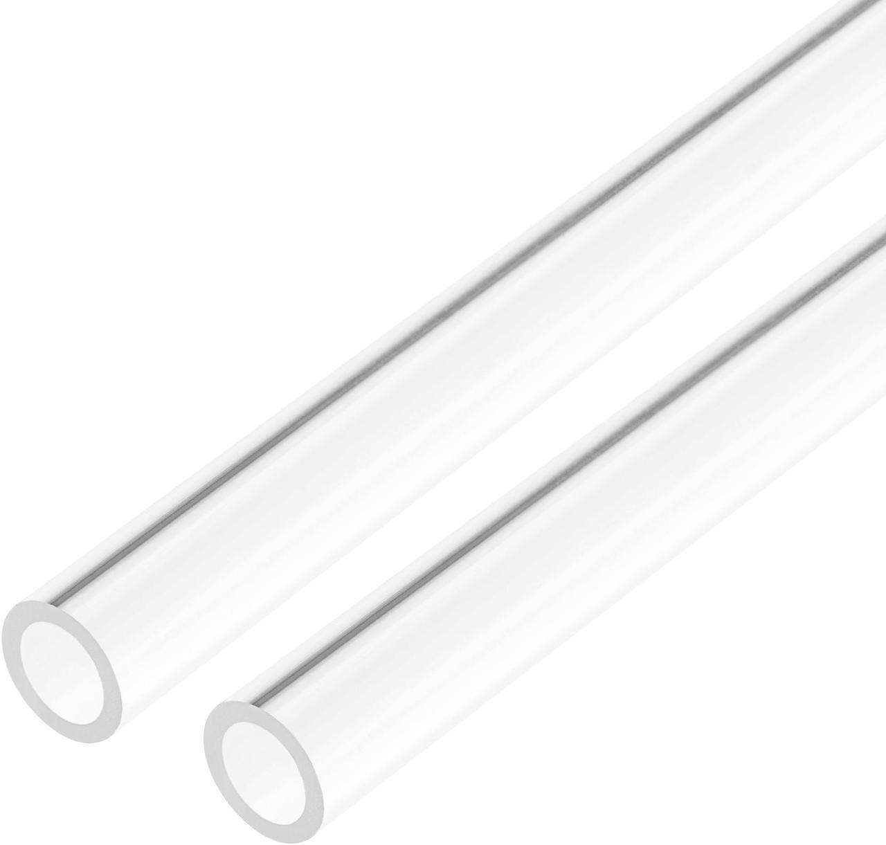 2pcs Clear Rigid Acrylic Pipe 8mm ID x 12mm OD x 0.5m, 2mm Wall Round Tube