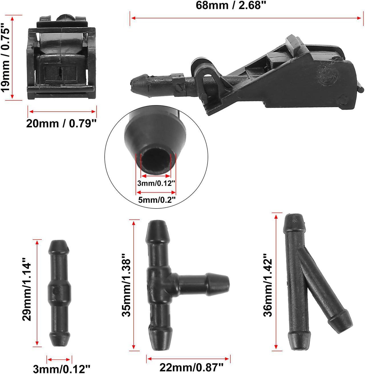 Alt view image 3 of 7 - Car Front Windshield Washer Nozzles Kit 6E0955985 6E0955985B for Volkswagen Golf 1999-2006