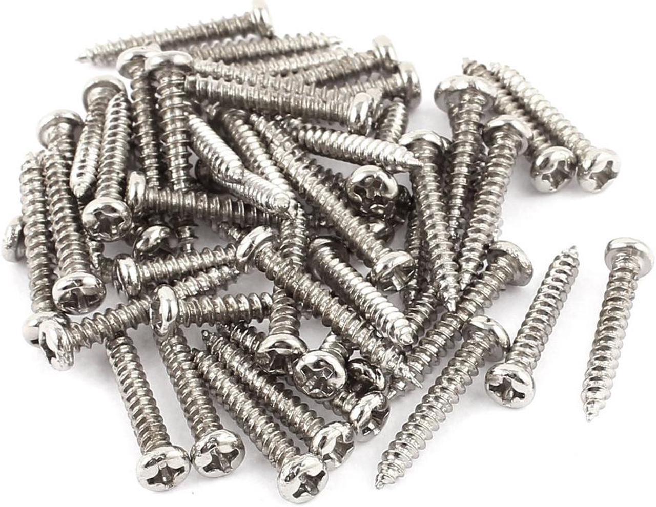 50pcs M3 x 20mm Stainless Steel Cross pan Head Self Tapping Screws Bolts