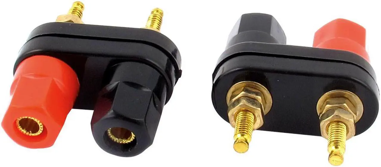 Alt view image 2 of 2 - Unique Bargains Speaker Amplifier Terminal Binding Post Dual 2-way Banana Plug Jack 2 Pcs