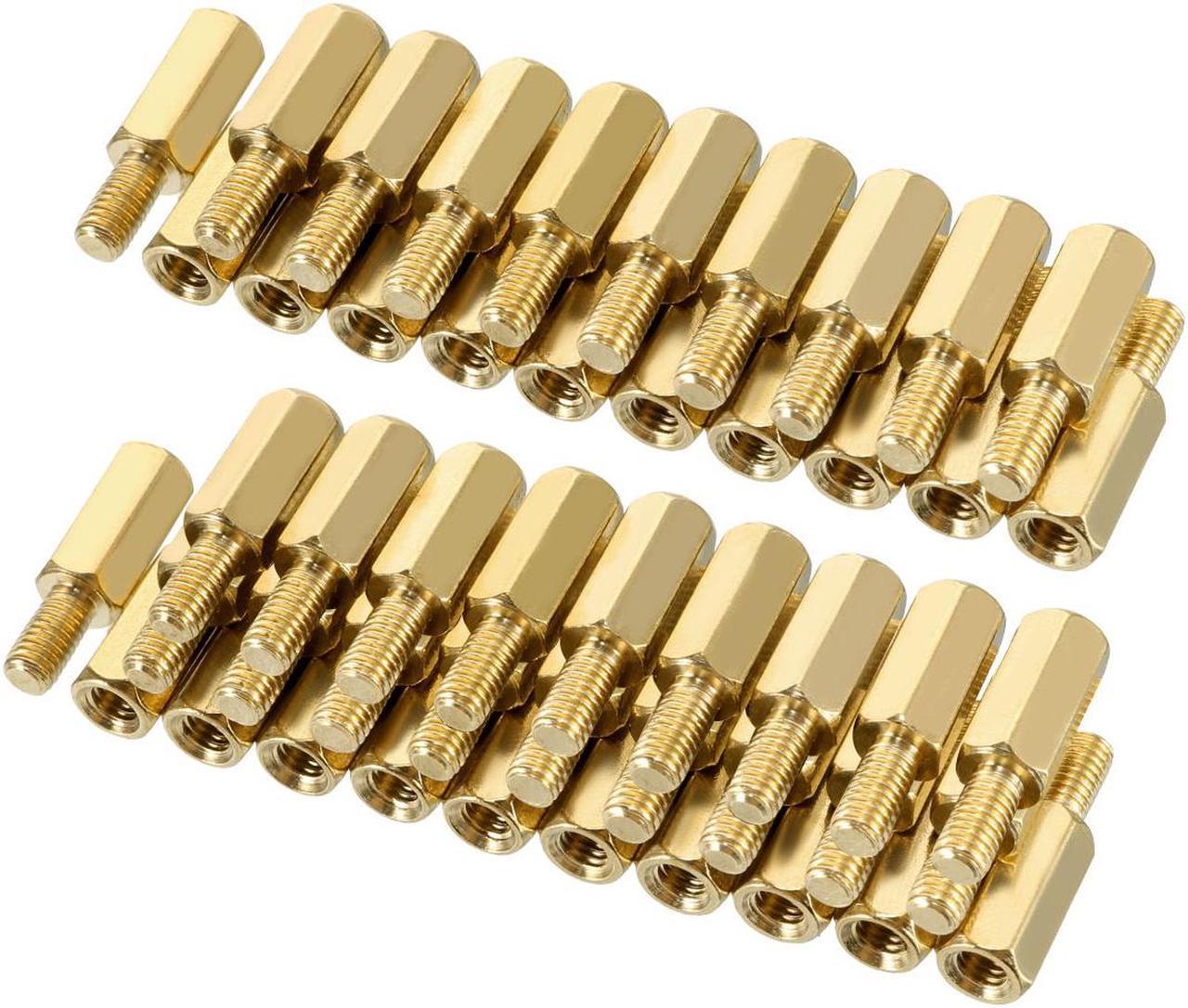 50pcs M3 10+6mm Female Male Thread Brass Hex Standoff Spacer Screws PCB Pillar