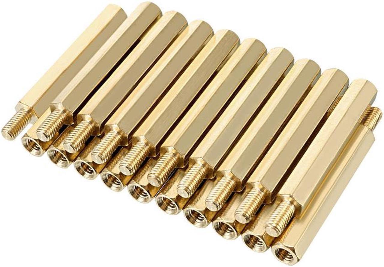 20pcs M3 28+6mm Female Male Thread Brass Hex Standoff Spacer Screws PCB Pillar