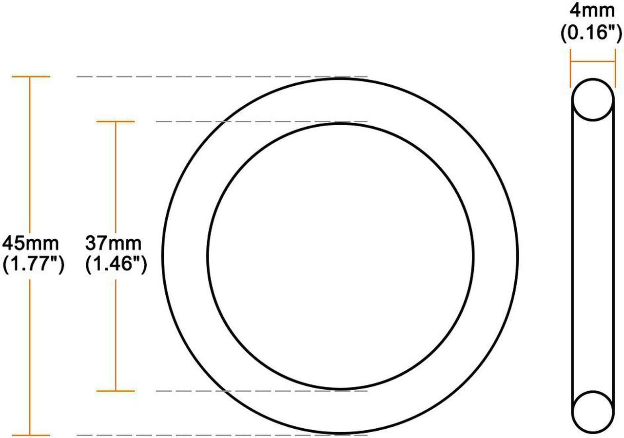 Alt view image 3 of 3 - O-Rings Nitrile Rubber 37mm x 45mm x 4mm Seal Rings Sealing Gasket 10pcs